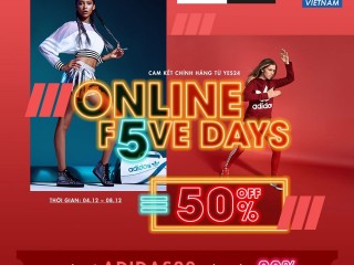 [Yes24] Adidas Online Five days - ưu đãi 50% toàn bộ sản phẩm