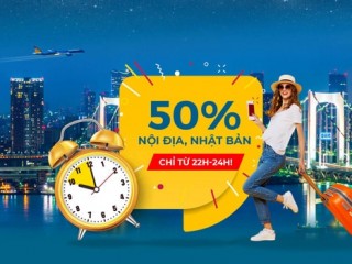 Vietnam Airlines giảm 50% Mid-night Sales vé nội địa và Nhật Bản
