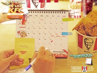 KFC tặng bộ lịch coupon 2020 độc quyền với đơn giao hàng
